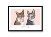 Afbeelding laden in Galerijviewer, Huisdier portret roze met twee katten