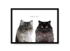Huisdier portret zwarte lijst met twee katten