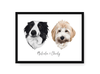 Huisdier portret zwarte lijst met twee honden